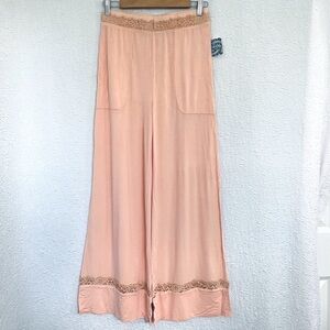 Free People Blush Pants with Lace Detail Sleep or Lounge NEW